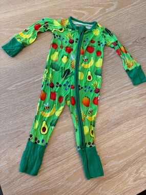 Little Sleepies Fruits & Veggies Green Light Footie | 3-6 Months